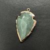 1Pc, Natural Stone Healing Crystal Arrow Pendant with Golden Edge, Boho Jewelry for Necklace Making & Daily Wear, 2026 Fashion Handmade Accessory