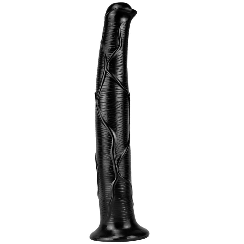 17-Zoll-Hengst-Penis, supergroß, dick, Simulationstier-Penis, weiblich, Hinterhof, männlich, Chrysantheme, Anal-Masturbationsgerät