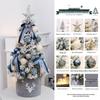DIY Blue & White PVC Flocked Christmas Tree Set with Ornaments