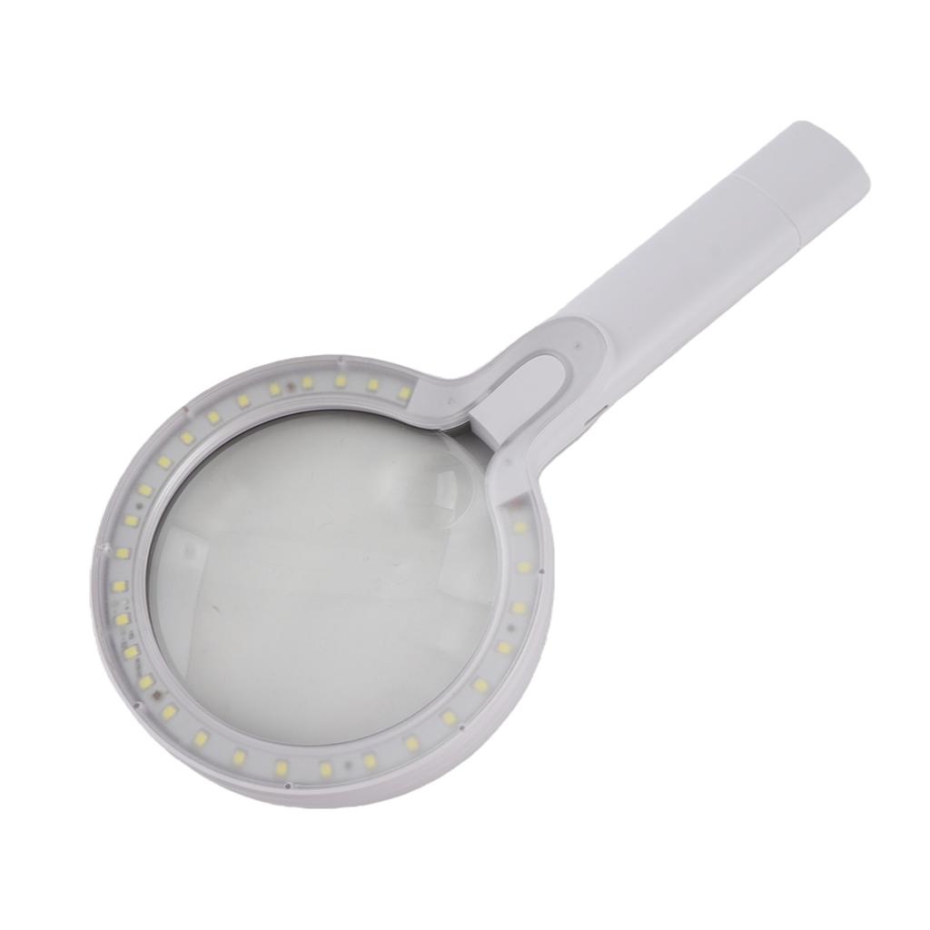 Double Lens Magnifier 10X & 5X Handheld Magnifier Magnifying Glass Lens Large Diameter 3 Brightness Levels for