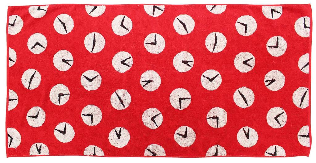 Kusubashi Mon Ori Doraemon Time Cloth Bath 120 x 60 Towel, Red, Approx. cm, A-87113-11-R