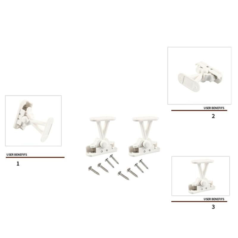 Door Retainer Set, T Shape Door Stop Retaining Catch Holder Set White Nylon for Campers RVs Motorhomes Caravans