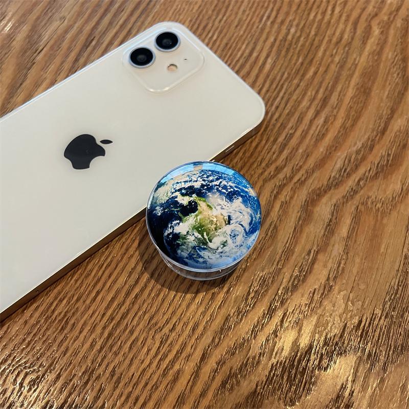 Fashion Amber Marble Universal Mobile Phone Grip Holder Finger Ring Lazy Desk Stand Forest Stripe Space Leopard Print Bracket