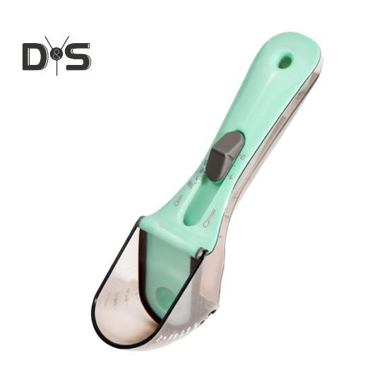 

Мерная ложка для корма для домашних животных Регулируемая мерная кружка для корма для домашних животных с управлением Многофункциональная кухонная ложка для муки, кофе, сахара Small