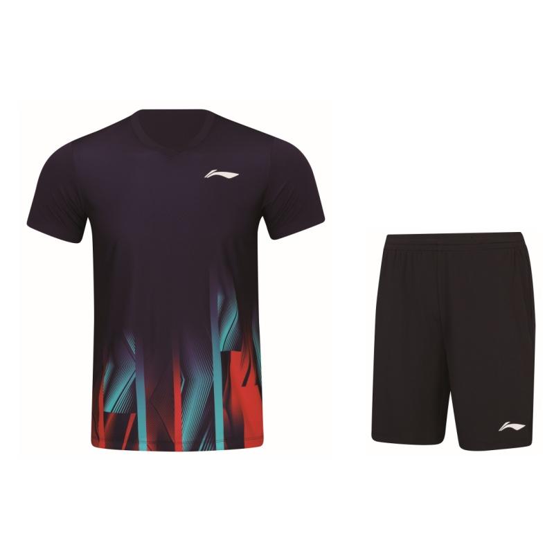 Li Ning Badminton Collection Badminton Jersey Set Unisex Sailor Blue AATW017-4 2XL