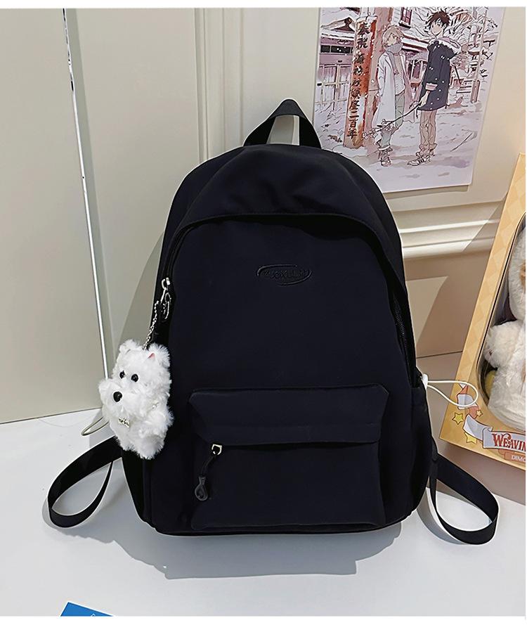 School bag 2025 new solid color ins wind backpack Korean version versatile high-value backpack simple large-capacity student school bag