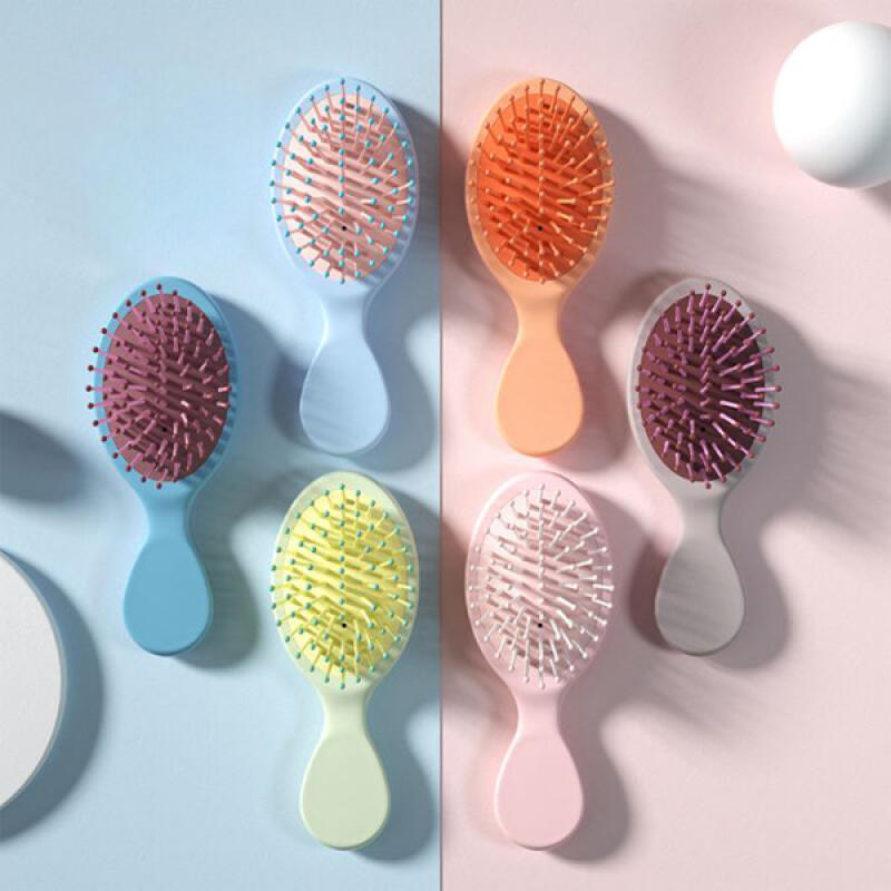 Mini Pastel Hair Brush Color Portable Hair Comb 6. Orange