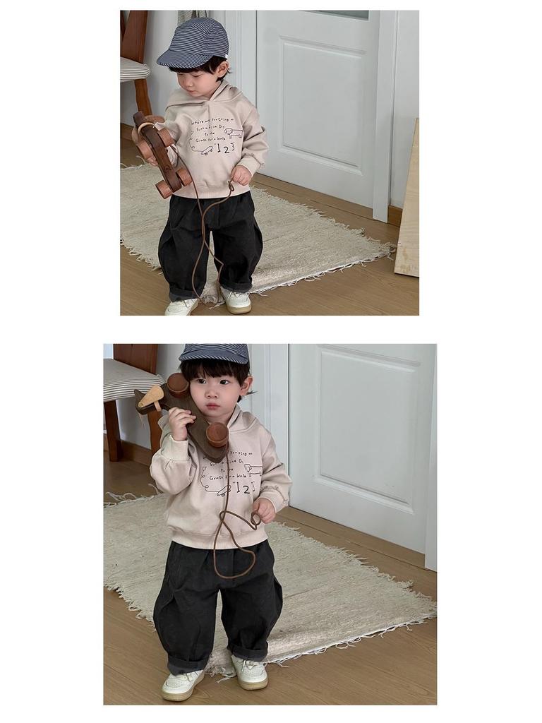 Korean Style Baby Boy Autumn Outfit Set: Hooded Vest & Sweatshirt Casual Wear (2025 New Arrival)