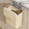 Wall-Mounted Flip-Top Kitchen & Bathroom Trash Can - Punch-Free Hanging Waste Basket