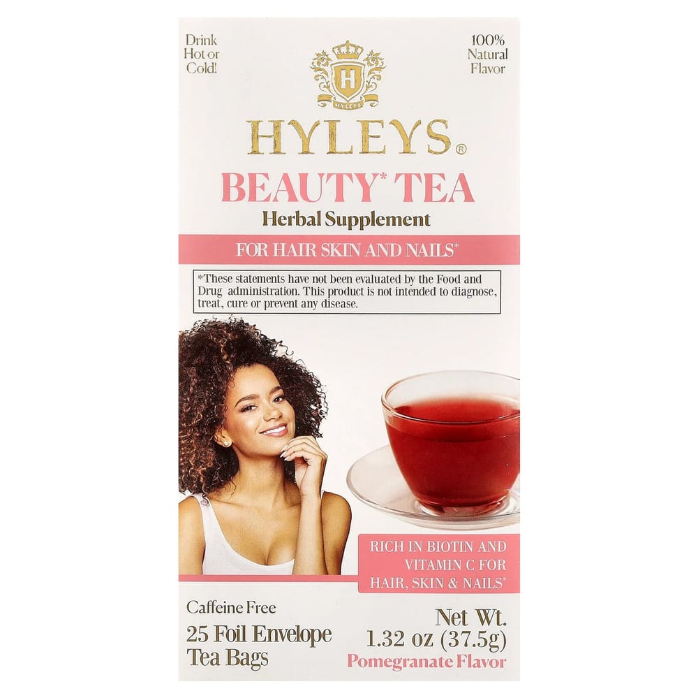 

HyllisTea Beauty Tea, Pomegranate, Caffeine-Free, Foil Wrapped Tea Bags, 25 Count (1.5g Each)