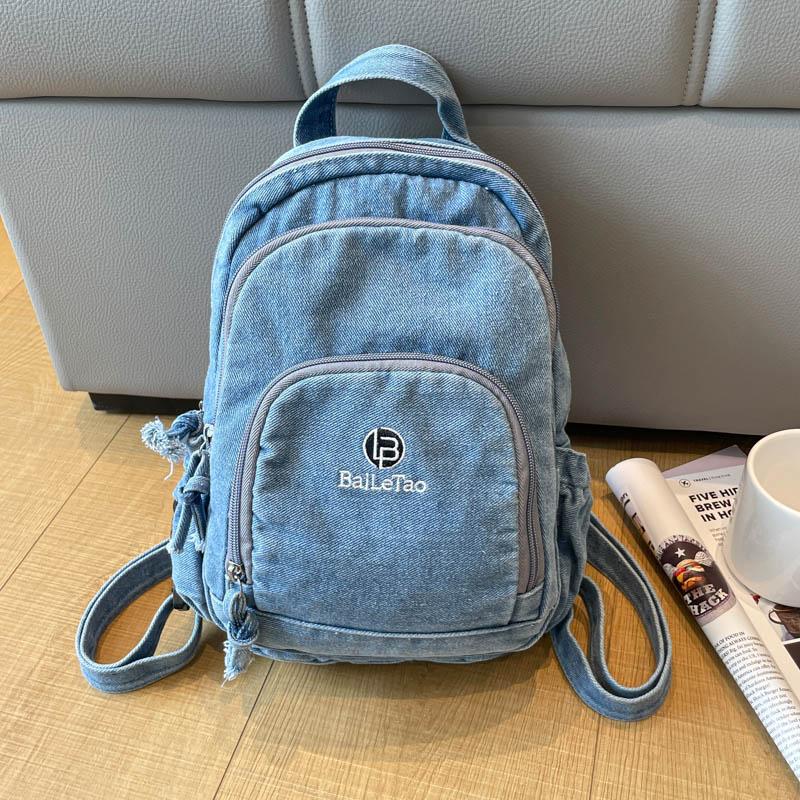 Lightweight Denim Backpack Women's Outdoor Travel Multifunctional Chest Bag Shoulder Crossbody Bag