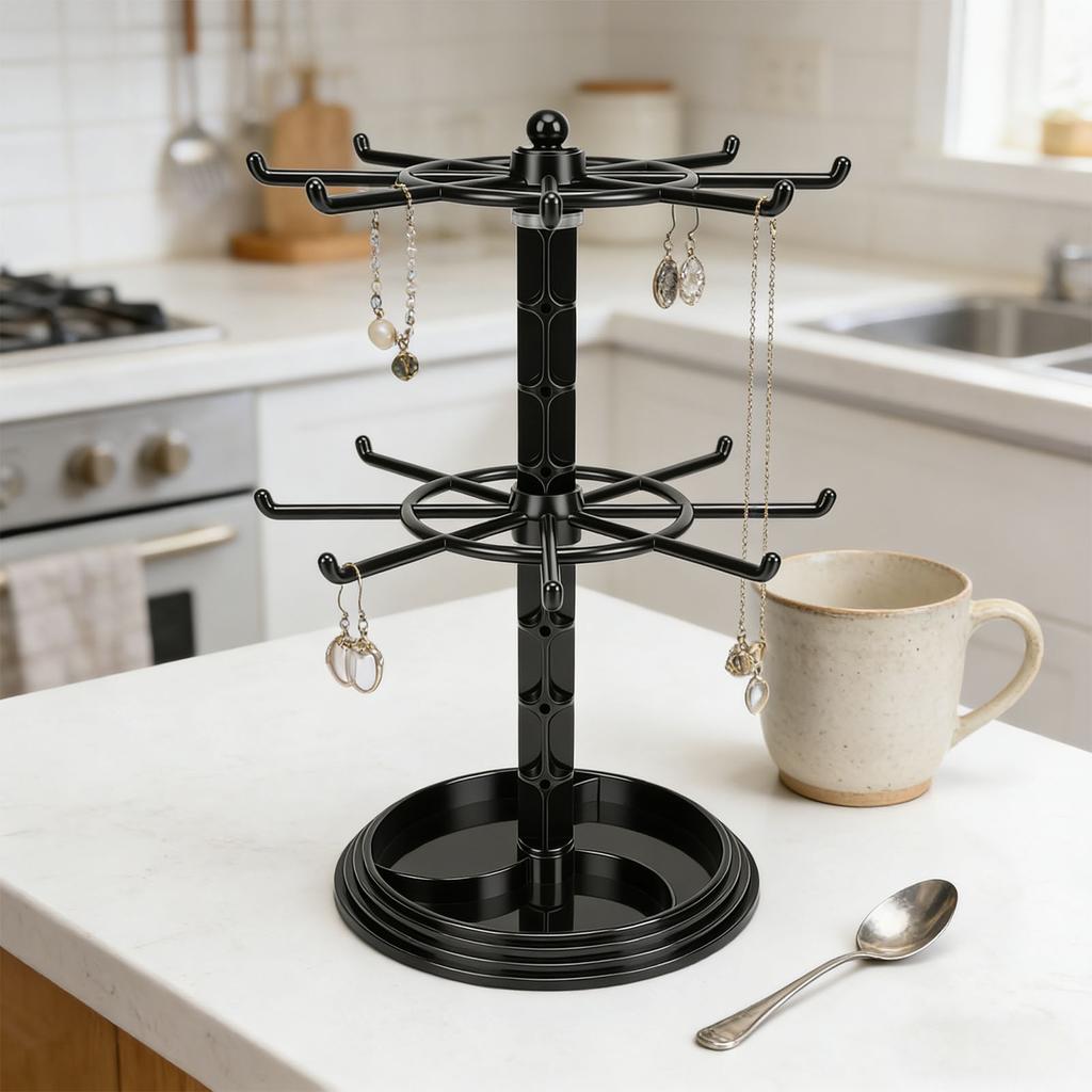 2 Tier Rotating Jewelry Display Stand Jewelry Tree Stand Bracelet Hanging   for Bracelets Earrings Earrings Watches
