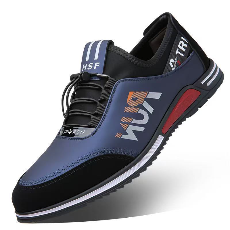 

Мужская обувь весна 2025 новые туфли Doudou с мягкой подошвой эластичные повседневные кожаные туфли дышащая кожа из микрофибры мягкая подошва мягкая поверхность 39 синий