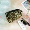 Fashionable Girl Sequin Makeup Bag Travel Storage Bag Exquisite Glitter Cosmetic Storage Case Zipper Pouch Female Purse