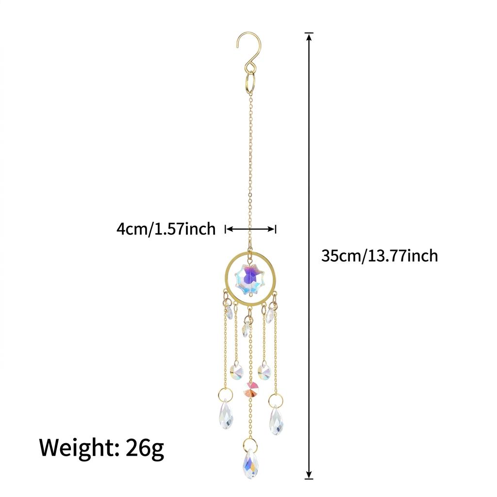 Dreamcatcher Design Crystal Sun Catcher AB Iridescent Moon Star Hanging Suncatcher for Home Rainbow Maker Window Garden Decors
