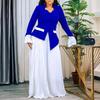 Women's Spring New Fashion Flared Sleeve Top Pleated Wide Leg Pants Set Two-piece Set