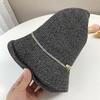 Elegant diamond-encrusted straw weaving sunscreen hat for women's summer travel foldable crimped straw hat casual sunshade cool hat tide