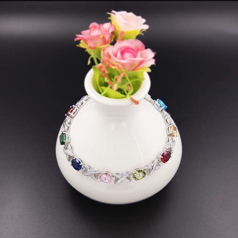 Daily Commuting Versatile Colorful Treasure Bracelet for Women European and American Inlaid Zircon Bracelet That Does Not Fade