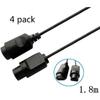 4 Pack 6ft Long Replacement Cable for Nintendo 64 N64 Controller Extension Cord Pack