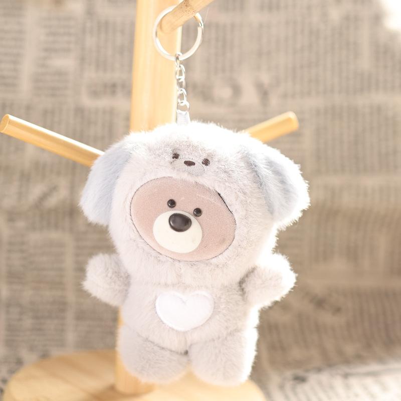 1Pcs Trendy Keychain Bear And Friends In The Forest Series Pendant Vinyl Face Bear Doll Plush Toy Kids Gift
