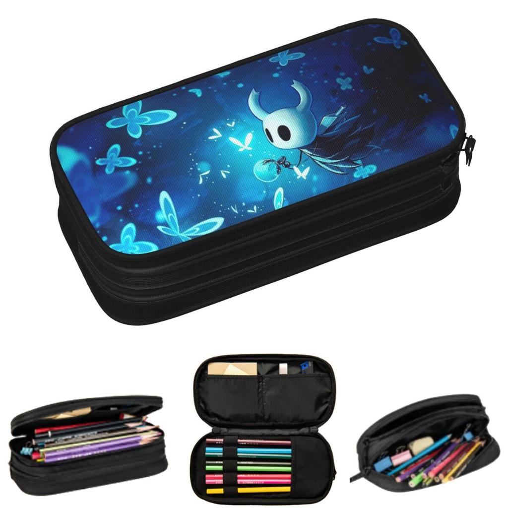 Ghost Hollow Knight Game Pencil Cases for Student School Pen Box Pencil Bag Big Capacity Pencil Pouch