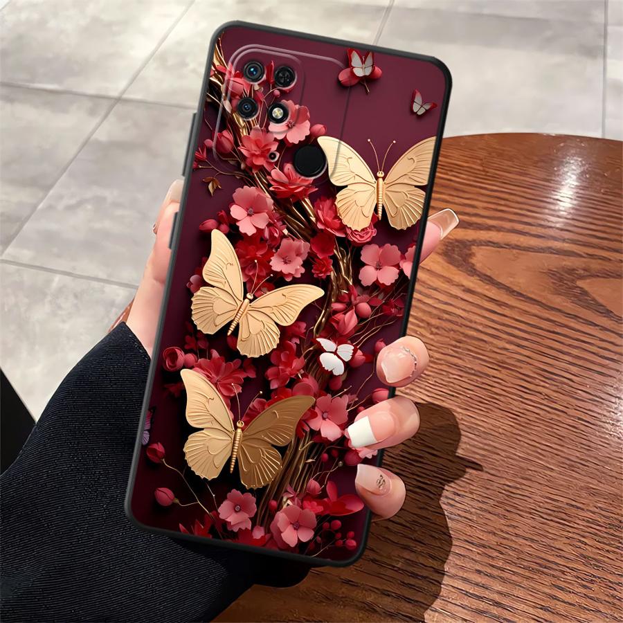 

Чехол с рисунком бабочек для Xiaomi Redmi 9 14C K40 K80 Pro A4 A5 12C A3 10 13C A1 A2 Plus Чехол для телефона Funda Redmi 10