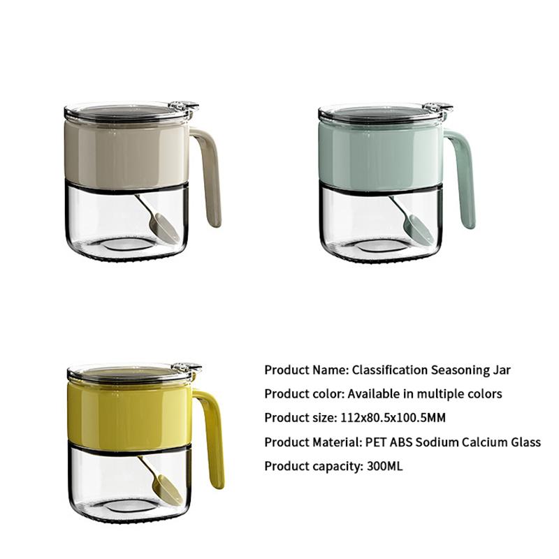 Jednoduchá lehká luxusní kořenka s lžičkou, zesílené bezolovnaté sklo potravinářské kvality, průhledný vyklápěcí design, pohodlná rukojeť