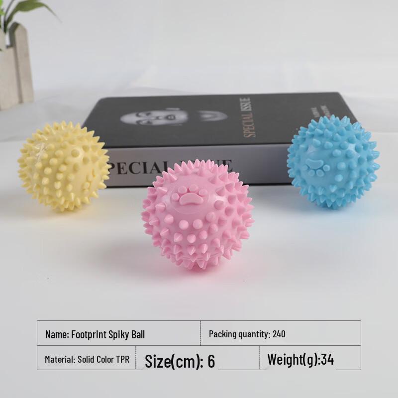 Dog Cotton Rope Footprint Spiky Ball Chew Toy