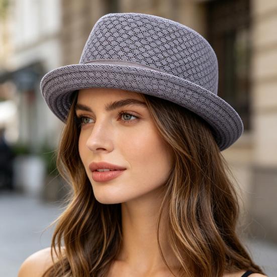 Jazz Hat, Foldable Pig Ear Sun Hat with UV Protection, Breathable Mesh Summer Travel Hat for Women Men