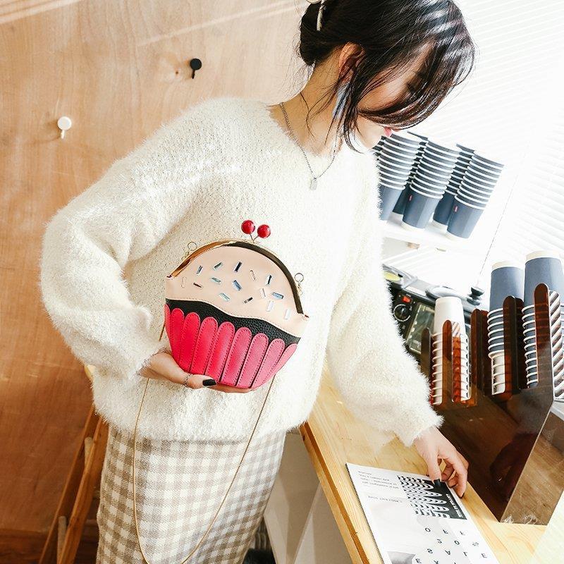 2025 new cute shoulder bag personalized creative cake ice cream bag fashion chain bag