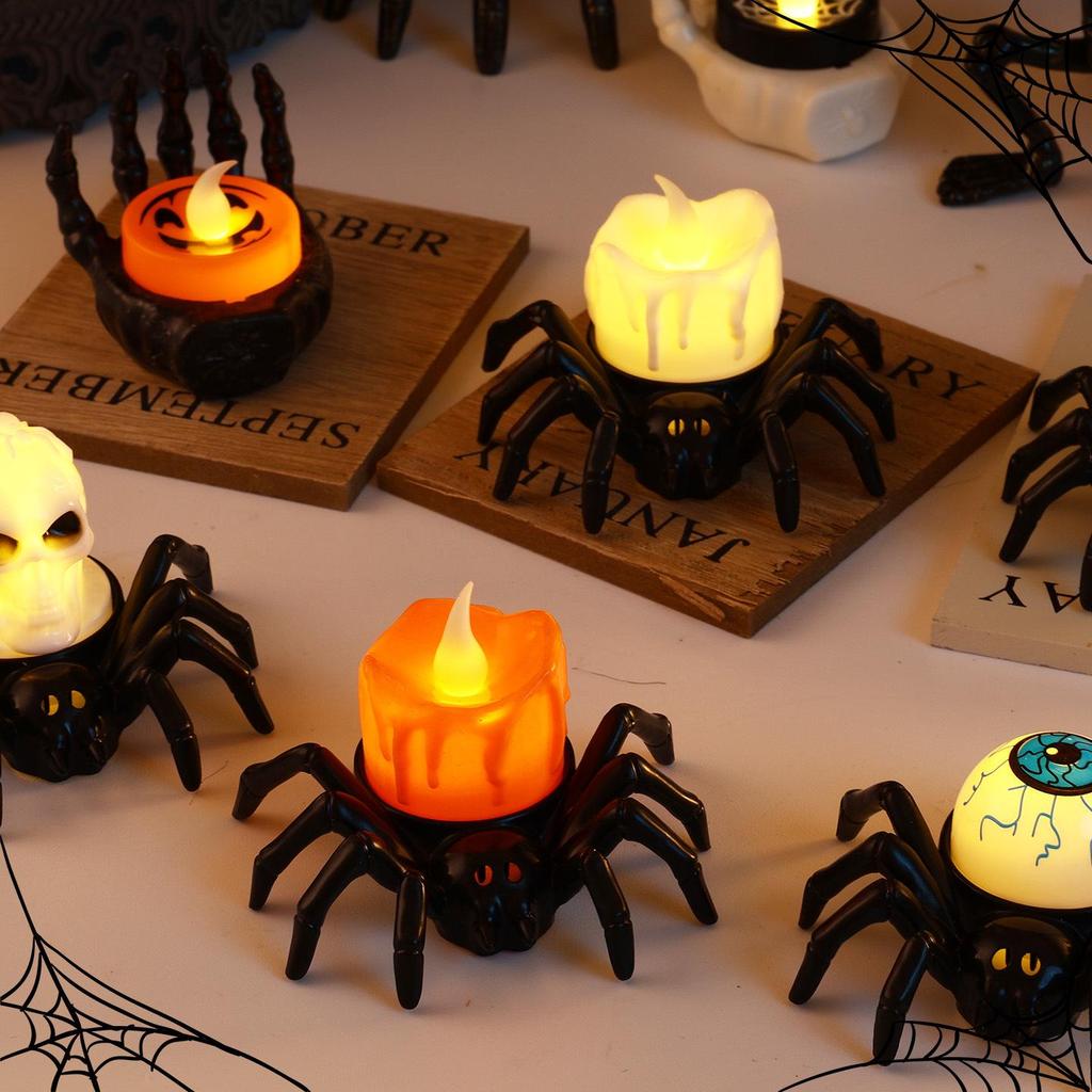 Children's Luminous Halloween Lantern: Pumpkin, Spider, and Skeleton Candle Decoration