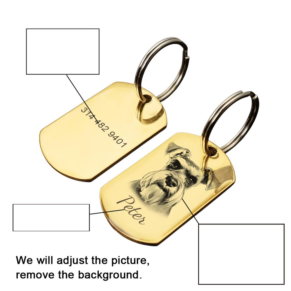 Personalized Dog Tag Custom Pet ID Tag with Photo Dog Collar Tag New Puppy Gift Dog Accessories Collar Decoration Cat Keyring