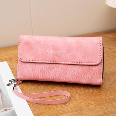 The New Women's Wallet Is Stylish and Simple, Multi-card Position, Hand-held Bag Pattern, Letter Bag Cover Double-pull Wallet.