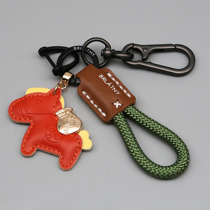 

Шкіряний брелок Інс Милий брелок Мультяшна конячка Підвіска-прикраса Подарунок