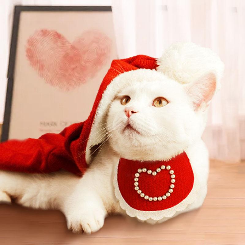 Pearl Pet Embroidery Scarf - Cute Cat Accessory Bib - Water Towel - Dog Neckerchief - Semi-finished Product