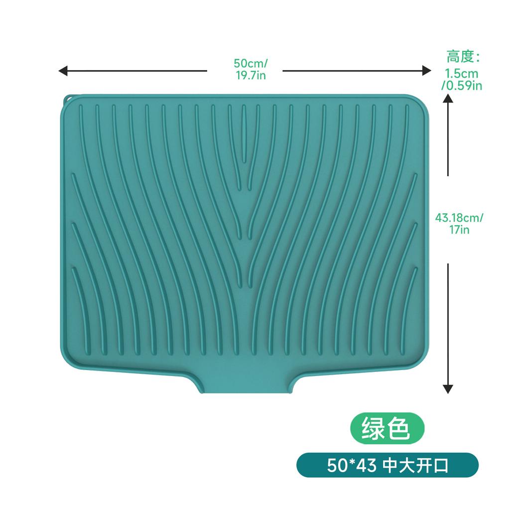 Neues Design Silikon Flussleitblech Schräge Abtropfmatte für Geschirr Hitzeschutzmatte für Schüsseln Teller Besteck