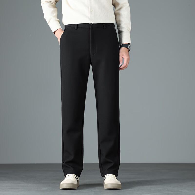 GUANGAN AEPE Men's Business Casual Straight-Leg Trousers