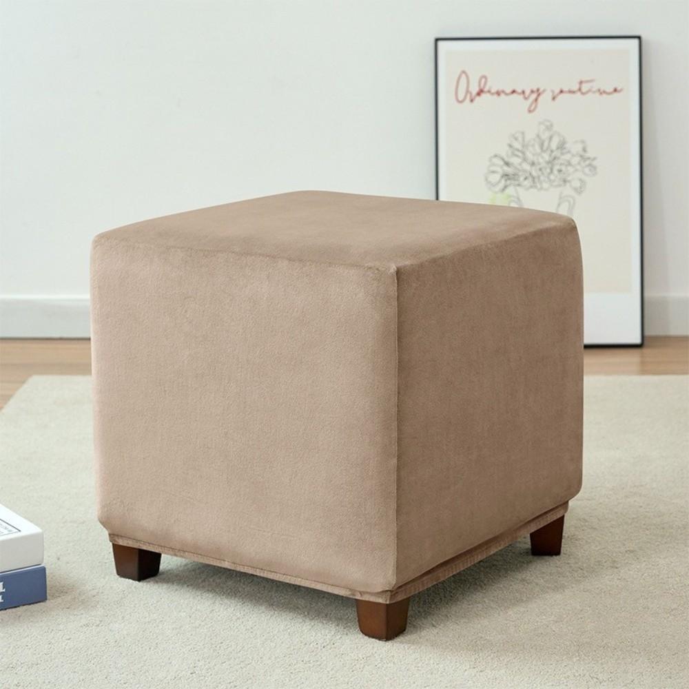 Elastic Ottoman Cover Velvet Furniture Protector New Pouf Stool Cover