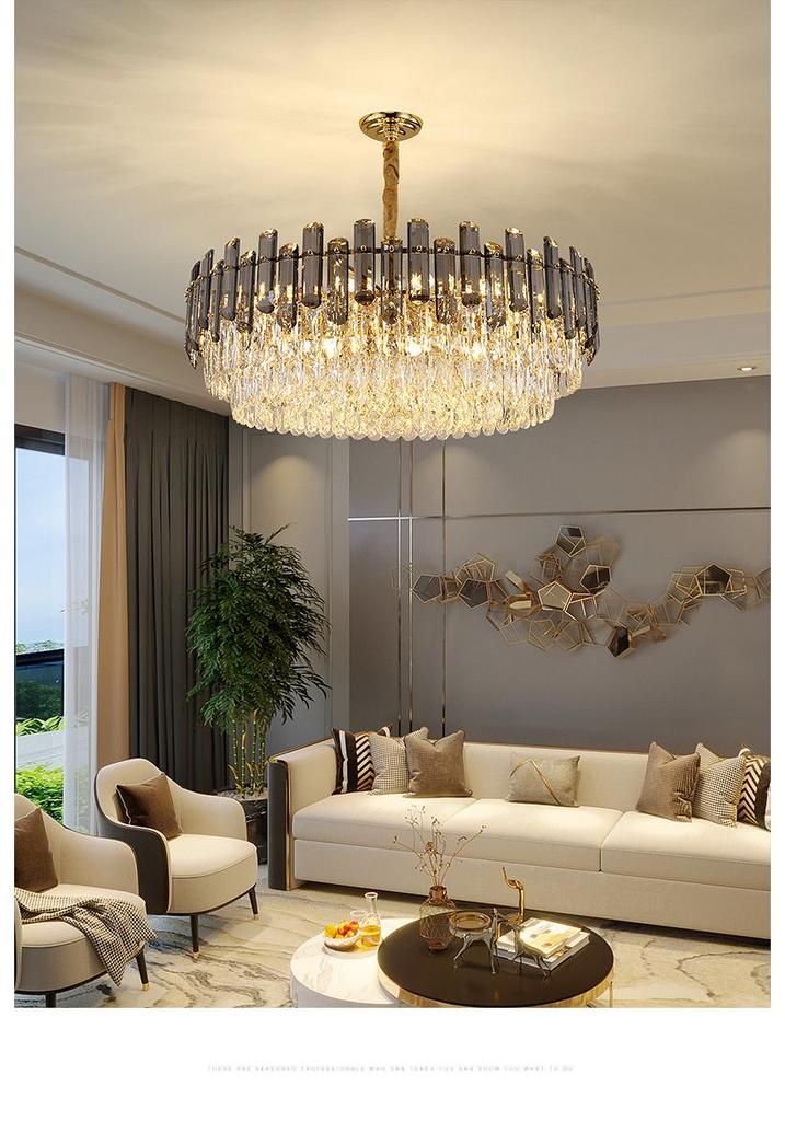 Elegant Post-Modern Crystal Chandelier for Living and Dining Rooms