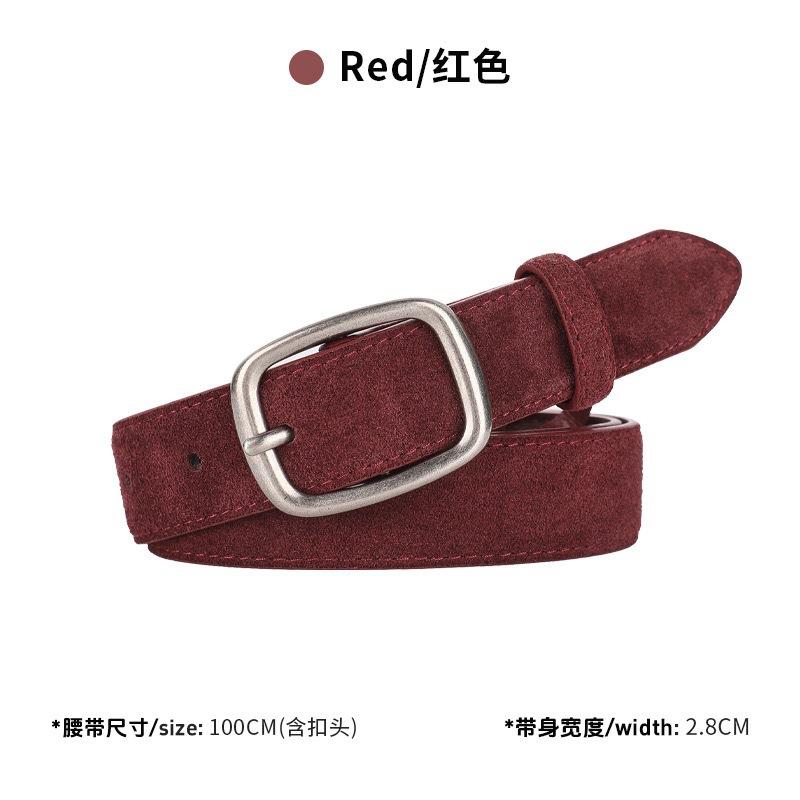 

Ремень из натуральной замши, женский, декоративный, модный и простой, высококлассный, в гонконгском стиле, ретро, литературный, с пряжкой-булавкой, трендовый 100cm