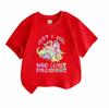 Kids Boys Girls 100% Cotton Short Sleeve Crew Neck T-Shirt, Cute Cartoon Dinosaur Print Just A Girl Who Loves Dinosaurs Casual Soft Tee for Children D