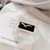 Korean-Japanese Style V-shaped Rose Gold Ring with Micro-inlaid Diamonds and Geometric Zirconium Titanium Steel Design.