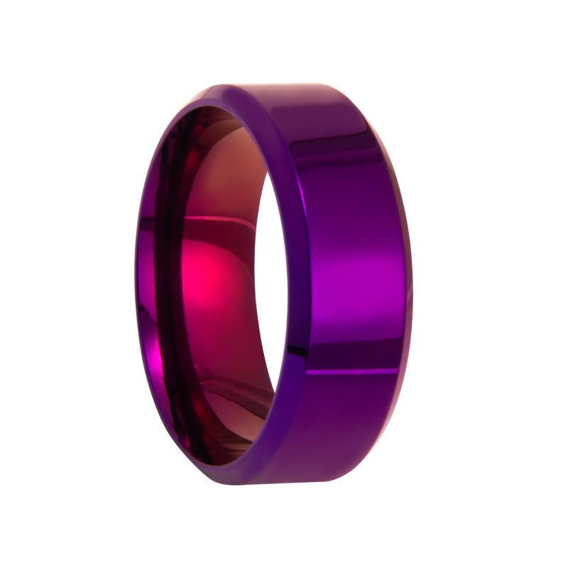 4mm/6mm/8mm Double Beveled Polished Stainless Steel/Titanium Ring - European & American Style