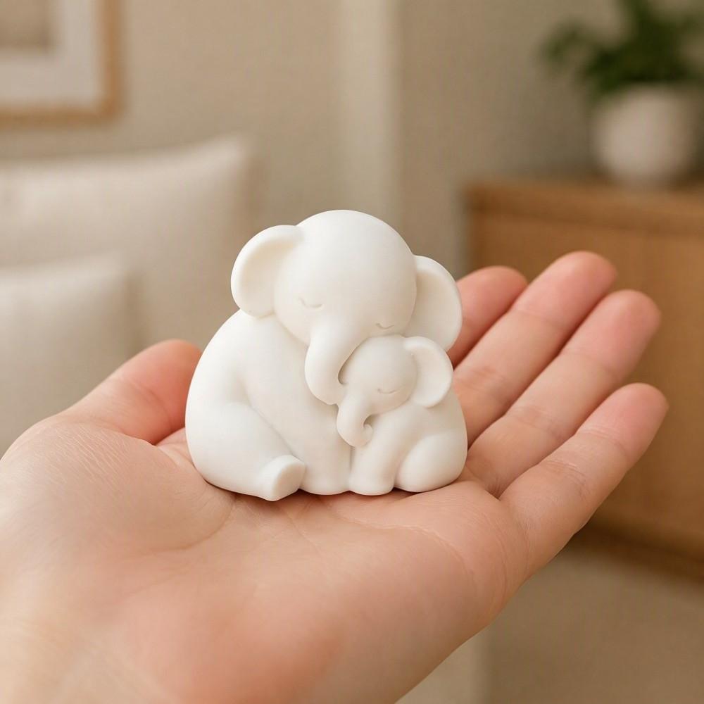 3D Printed Sitting Elephant Figurine Parent Child Elephant Sculpture Mother's Day Gifts