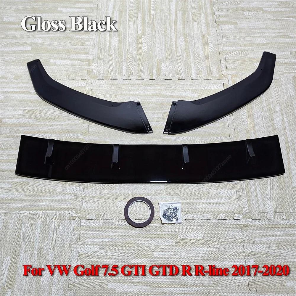 Car Front Bumper Lip Spoiler Splitter Diffuser Protector For VW Golf 7 7.5 MK7 MK7.5 GTI GTD R Rline 2013-2020 Body Kits Tuning