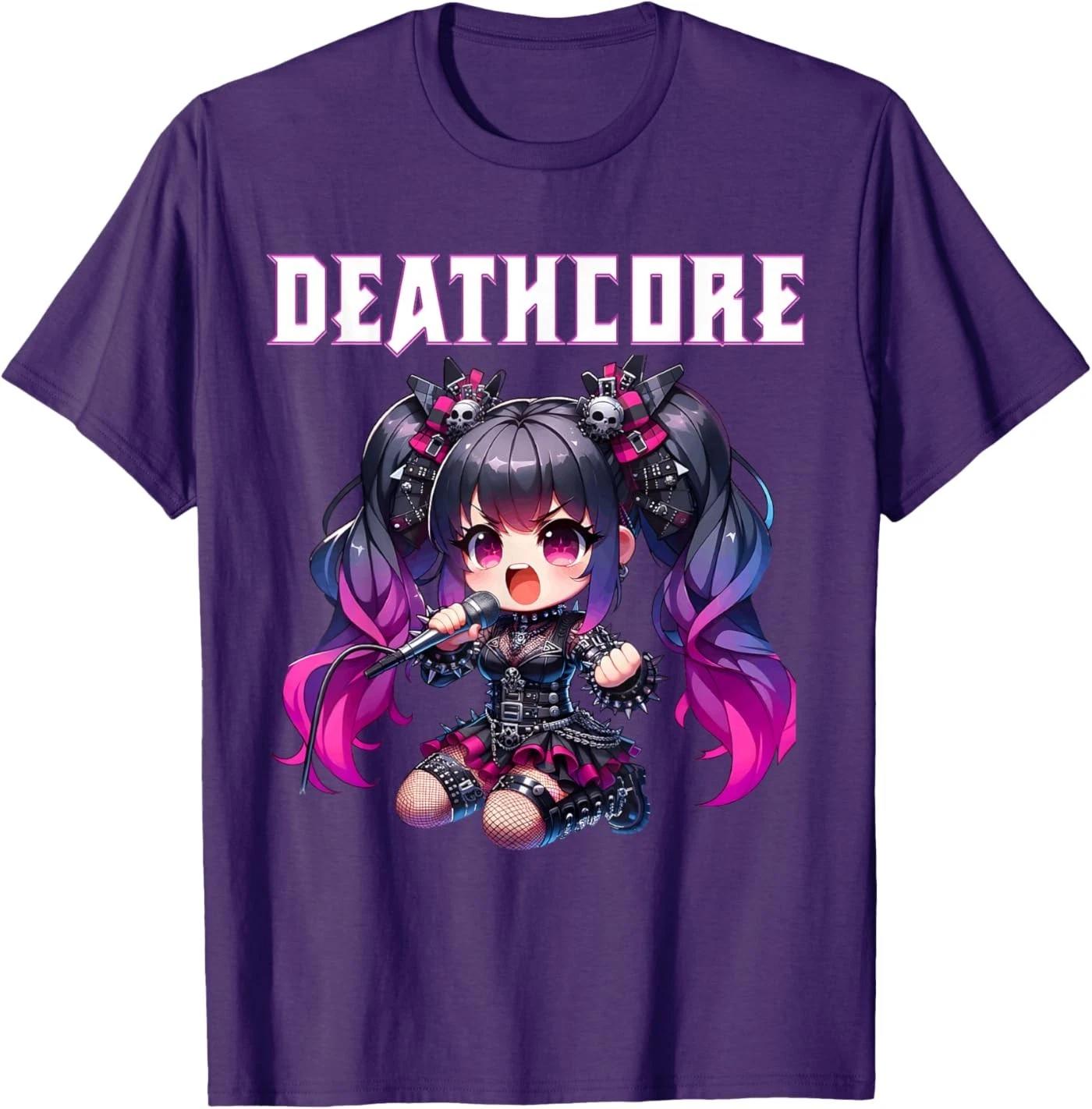 

Deathcore Music Anime Girl 100% Cotton T-shirt Mens Tees Top M