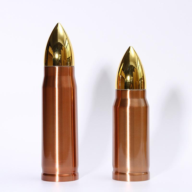 350ml 500ml Stainless Steel Vacuum Cup Double Layer Creative Bullet Head Thermos Outdoor Large Capacity Portable Water Bottle