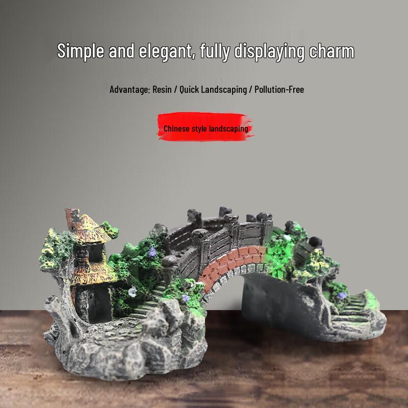 Aquarium Harz Stein Bogenbrücke Versteck Dekoration