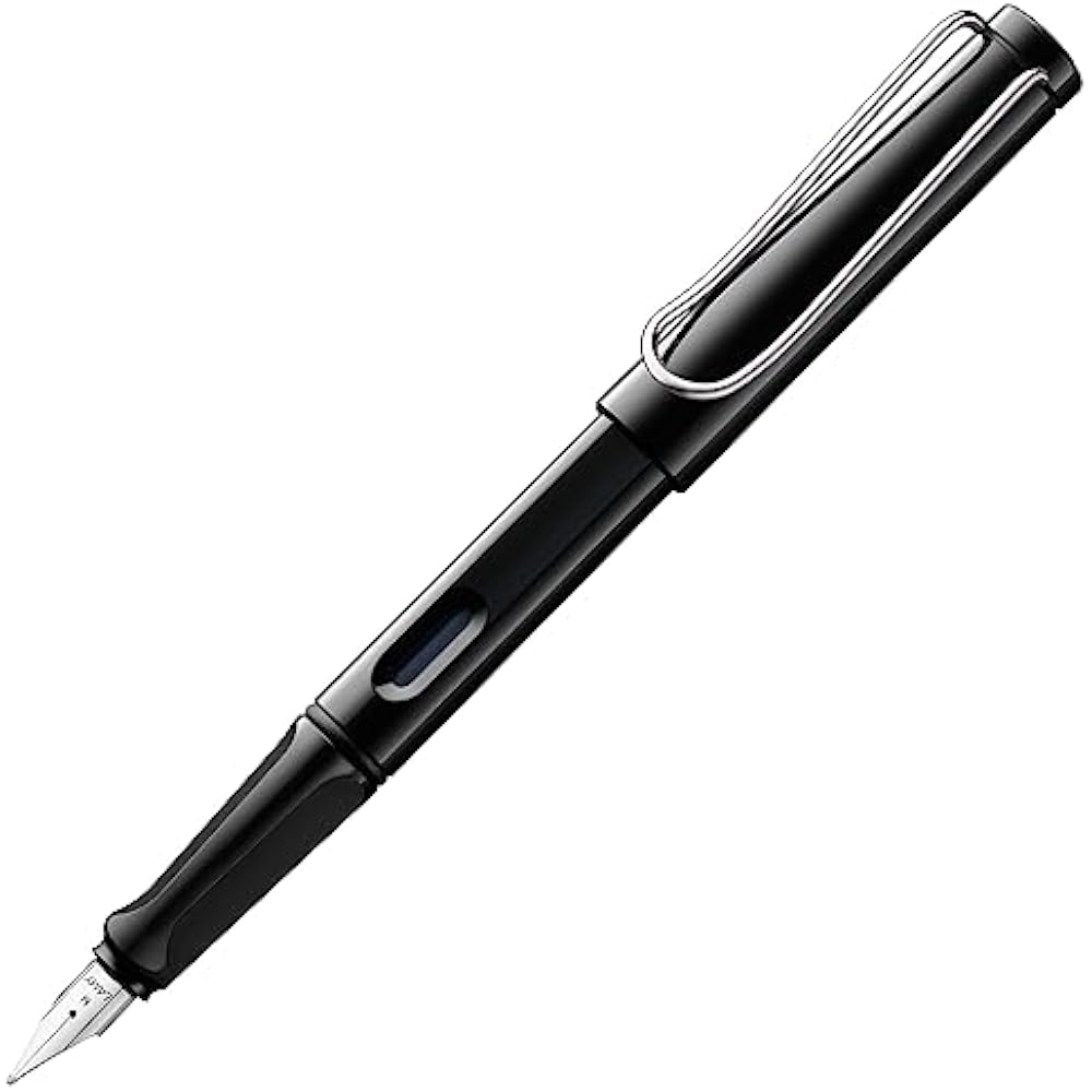 LAMY (Ramy) Safari Shiny Black Fountain Pen Black - Ergonomic Grip and Polished Steel Tip Size F ...
