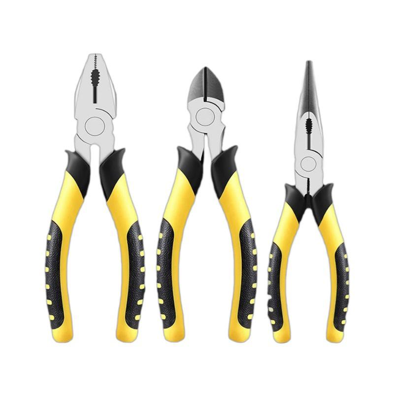 8" & 6" Industrial Grade Needle-Nose Pliers & Wire Cutters - High Hardness, Multi-functional, Household Angled Cutters.